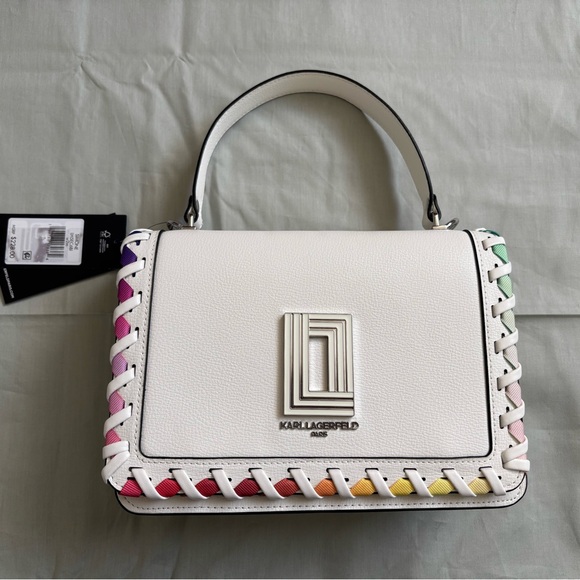 Karl Lagerfeld White Bag with Multicolor Accents